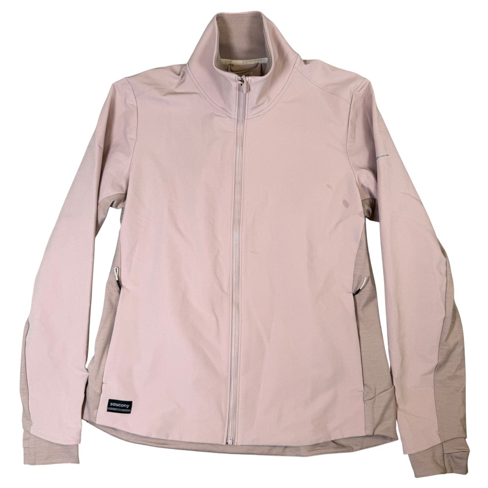 Saucony Womens Running Jacket Full Zip Pink Ventilated Performance Large